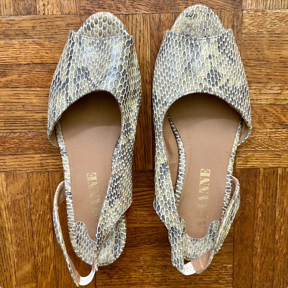 About Arianne snakeskin sandals open toe sling backs Made in Spain - Picture 1 of 6